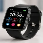 Black Smart Watch on a white table